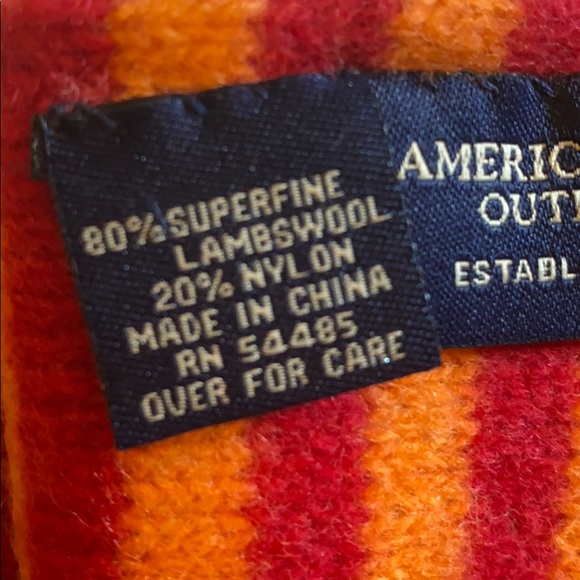 2000s AEO PUMPKIN SPICE STRIPED LAMBSWOOL EXTRA LONG WOOL SCARF Y2K ⭐️⭐️⭐️⭐️⭐️ - Picture 7 of 9